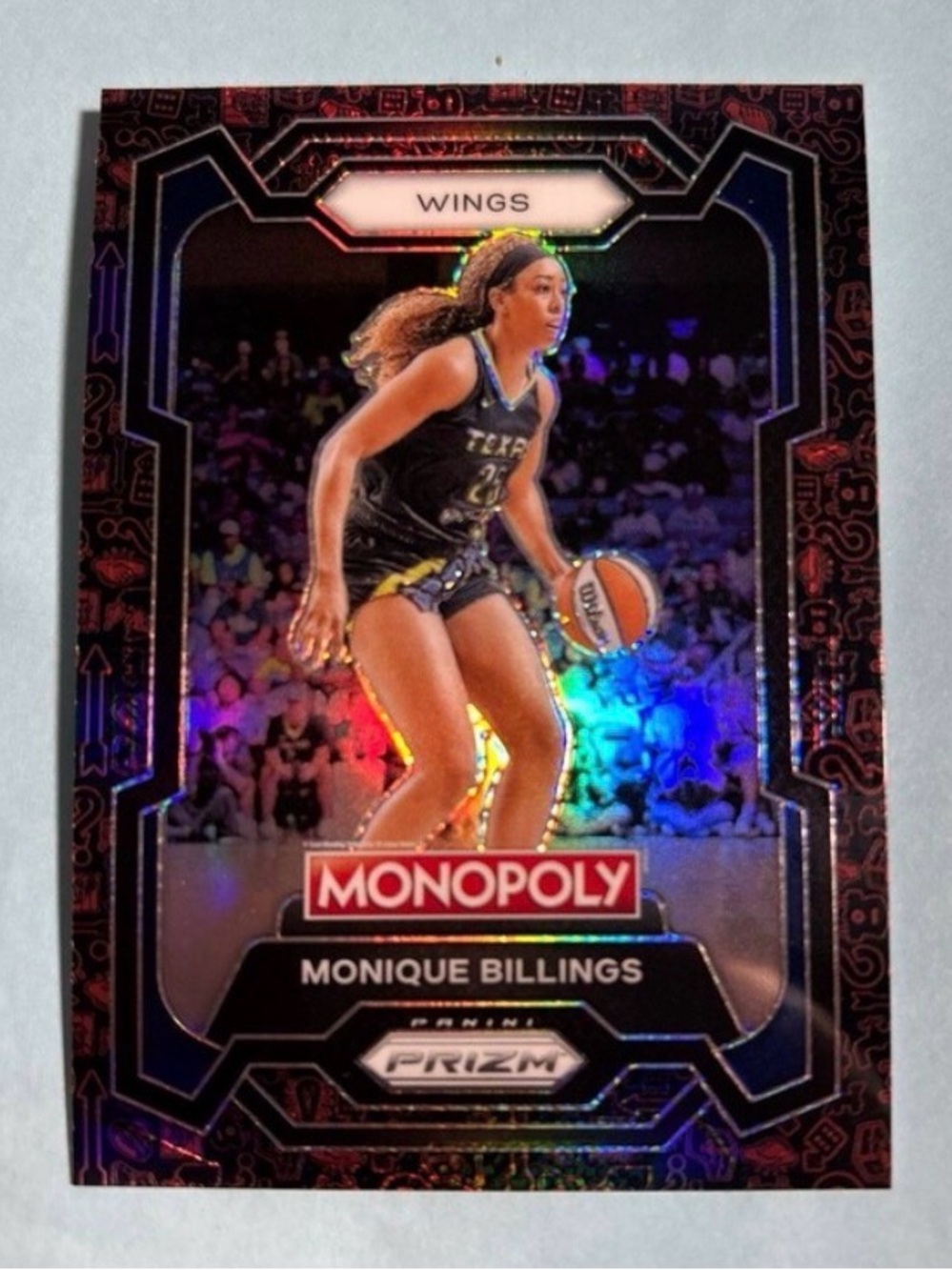 Monique Billings Red & Black 2024 Panini WNBA Monopoly Prizm Icons #19 Wings